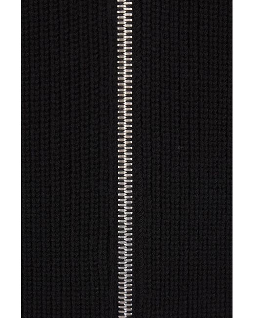 Maison Margiela Black Zip-Up Sweater