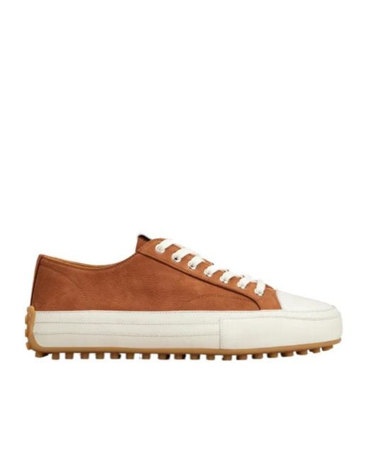 Tod's Brown Lace-Up Low-Top Casual Shoes for men