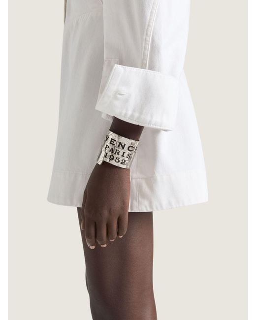 Givenchy White Paris 1952 Logo Engraved Tape Bracelet