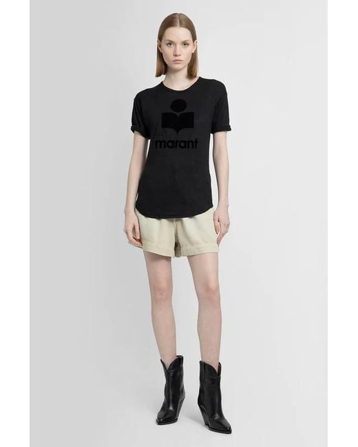Isabel Marant Black Isabel Marant Étoile Koldi Logo Printed T-Shirt