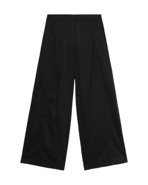 Low Classic Black Wide-Leg Trousers