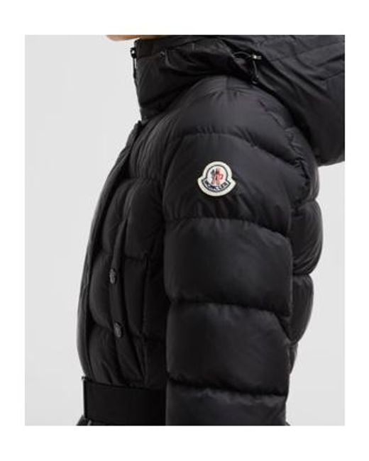 Moncler Black Khloe Logo Patch Belted Jacket