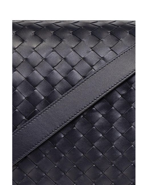 Bottega Veneta Black Intrecciato Zipped Shoulder Bag for men