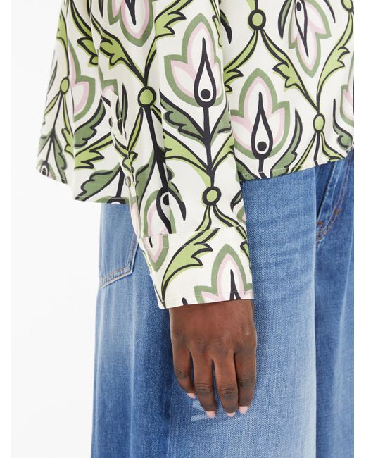 Weekend by Maxmara Green Silk Twill Shirt