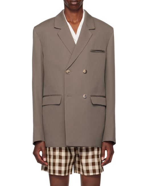 Nanushka Brown Renan Double-Breasted Blazer for men