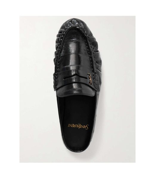 Saint Laurent Black Round Toe Mules