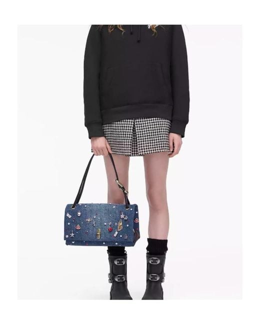Marc Jacobs Blue The Trinket Charm Denim Large Dual Bag
