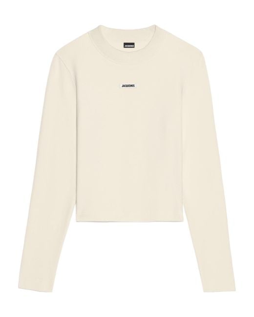 Jacquemus Natural Logo Patch Long-Sleeved Top