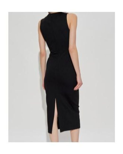Versace Jeans Black Couture Cut-Out Buckle Sleeveless Midi Dress