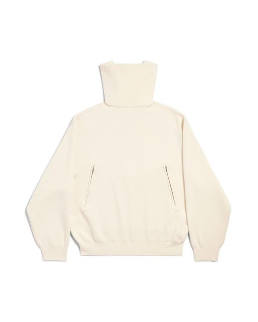 Balenciaga Natural Half-Zip Knitted Jumper