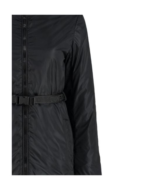 Duvetica Black Long-Sleeved Hooded Casual Jacket