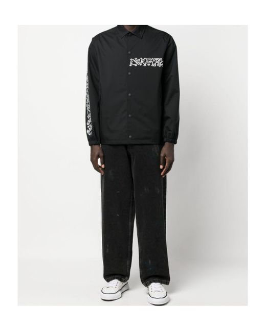 Junya Watanabe Black Printed Shirt-Style Casual Jacket for men