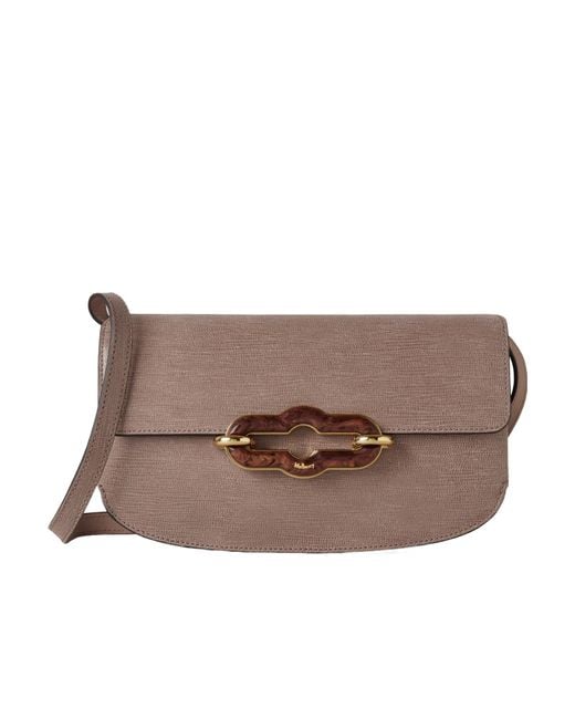 Mulberry Brown Flap-Top Cross Body Bag