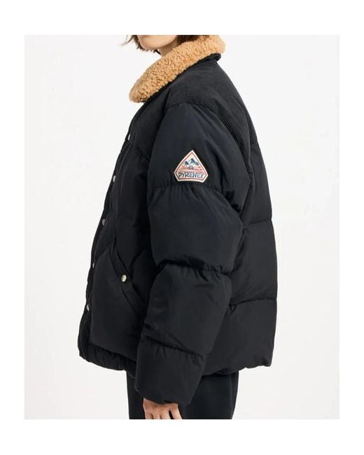 Pyrenex Black Lapel Long-Sleeved Down Jacket for men