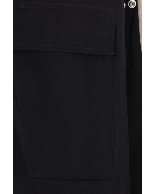Rick Owens Blue Cargobelas Cargo-Pocket Palazzo Pants