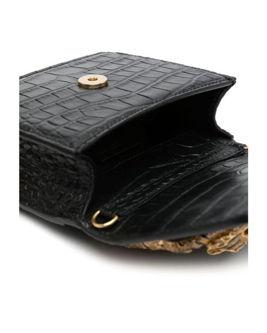 Roberto Cavalli Black Roar Small Flap Shoulder Bag