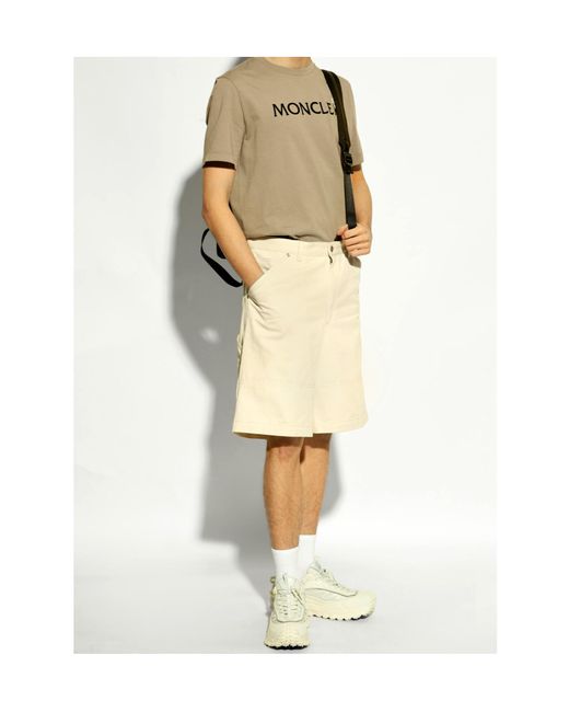 Moncler Natural Denim Shorts for men