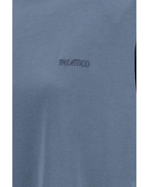 The Attico Blue Mock-Neck T-Shirt