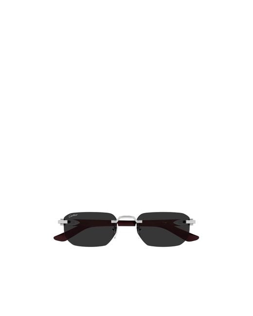 Cartier White Recangular Frame Sunglasses