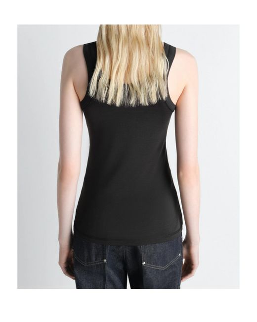 Lemaire Black Crewneck Sleeveless Top