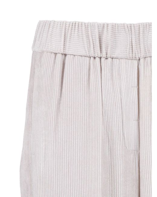 Peserico White Wide-Leg Trousers With Relaxed Silhouette