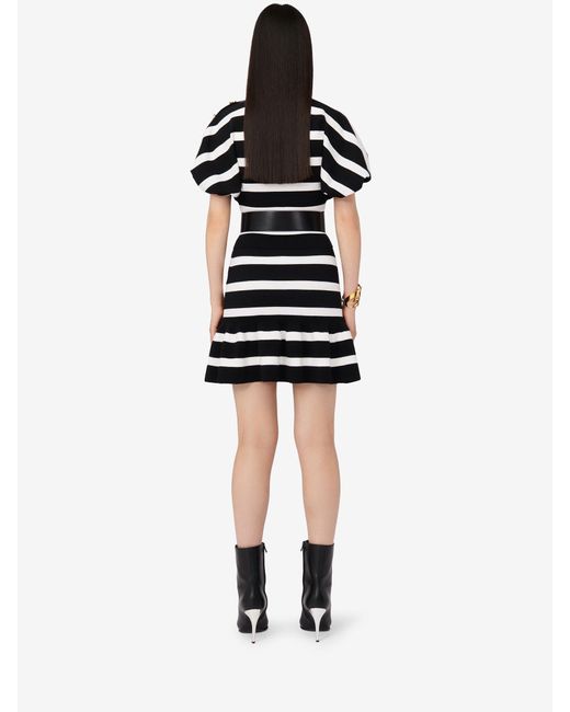 McQueen Black Striped Mini Skirt
