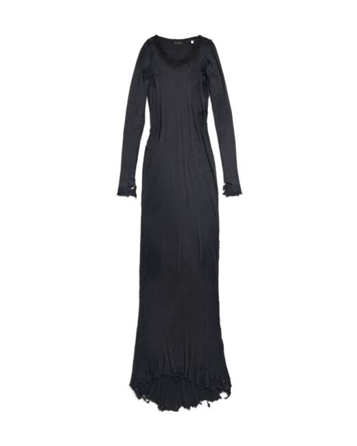 Balenciaga Black Long-Sleeved Maxi Dress