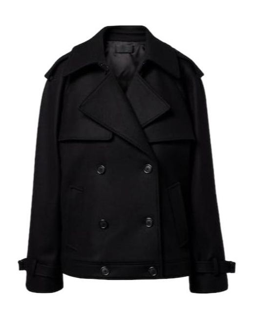 Nili Lotan Black Double-Breasted Coat