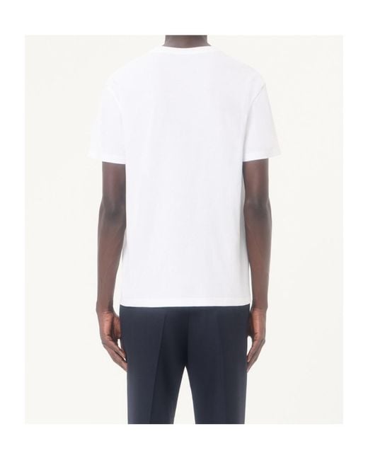 Valentino White Vlogo Embroidered Crewneck T-Shirt for men