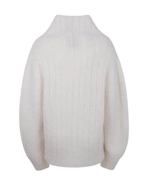 Dries Van Noten Gray Long-Sleeved High-Neck Jumper for men