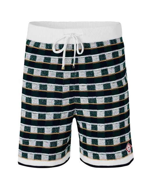 Casablanca Green Crochet Mosaic Shorts for men