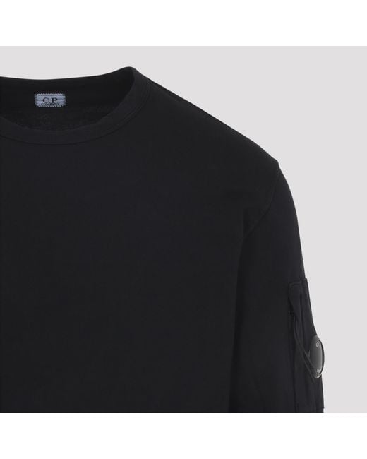C P Company Blue Lens Detailed Light Fleece Crewneck Sweatshirt for men