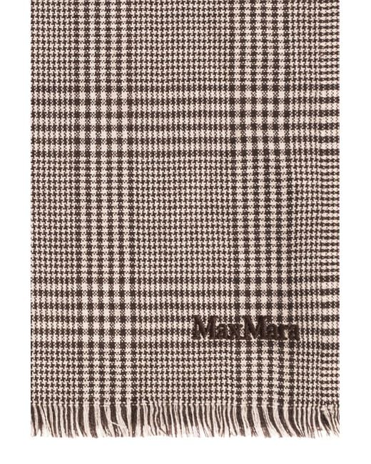 Max Mara Natural Plaid Scarf
