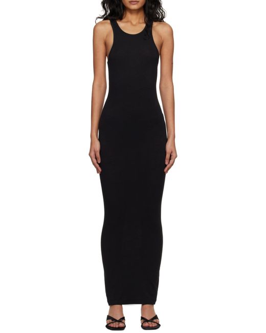 Entire studios Black Midi Muscle Tank Knitted Dress