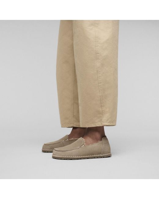Birkenstock Gray Utti Shearling Suede Loafers
