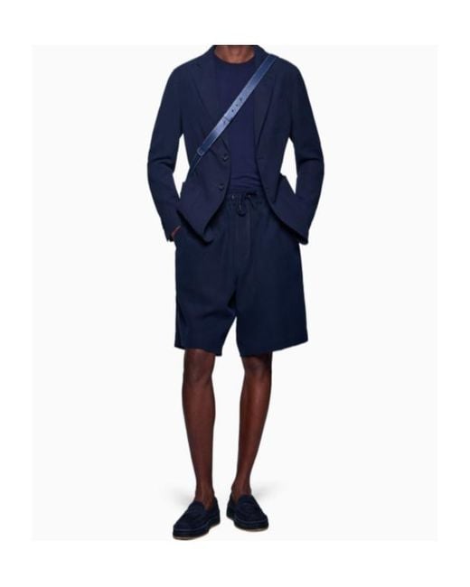 Giorgio Armani Blue Single-Breasted Long-Sleeved Jacket for men