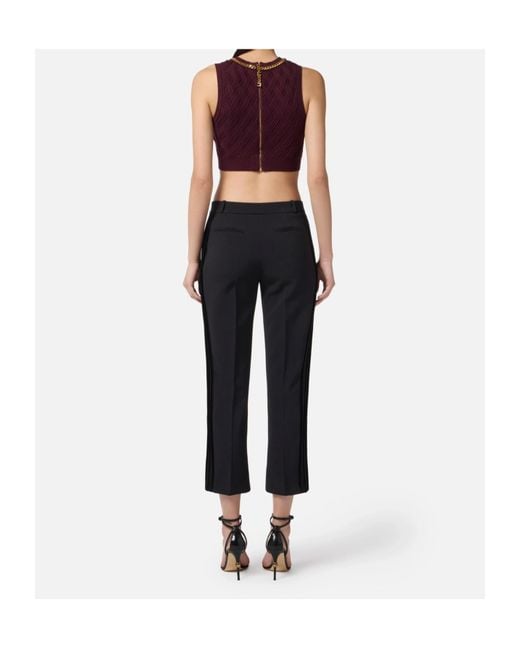 Elisabetta Franchi Blue Lightweight Crêpe Trousers