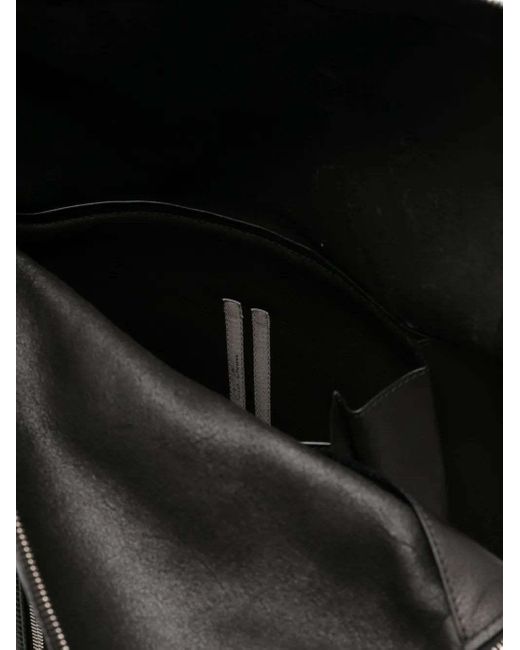 Rick Owens Black Cargo Zip-Fastening Leather Backpack for men