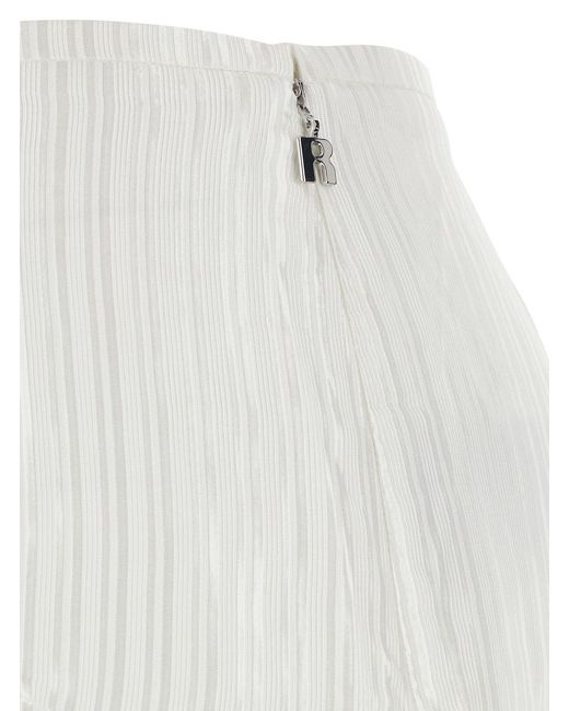 ROTATE BIRGER CHRISTENSEN White Striped Flared Shorts