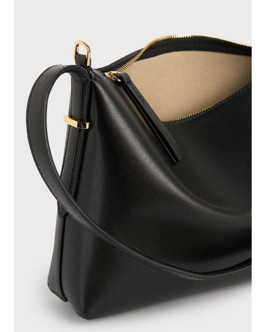 Totême Black Totême Bevel Logo Printed Top Handle Bag