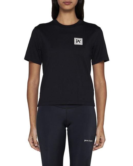 Palm Angels Black Logo Patch Crewneck T-Shirt