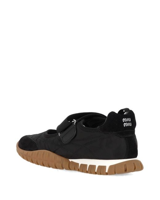 Miu Miu Black Tyre Round-Toe Ballet Flats