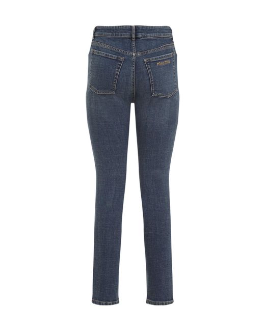 Miu Miu Blue Stretch Denim Jeans
