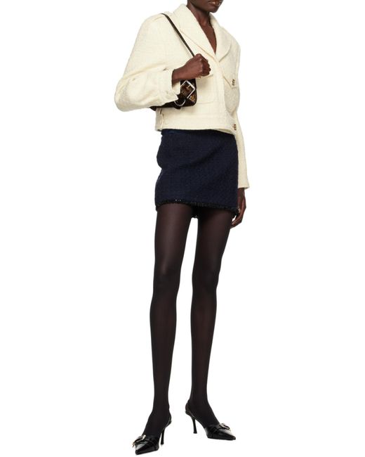 Givenchy White 4G Plaque Tweed Cropped Jacket