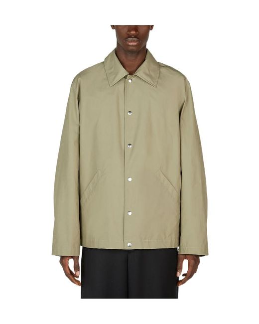 Jil Sander Natural Logo Printed Long-Sleeved Jacket for men
