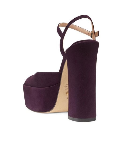 Stuart Weitzman Purple Logo High Heels