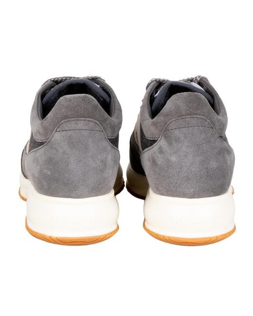 Hogan Gray Lace-Up Sneakers