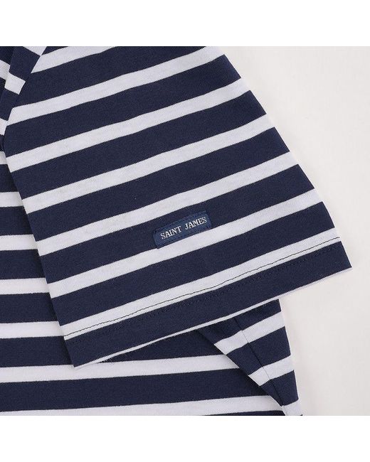 Saint James Blue Striped Short-Sleeved T-Shirt