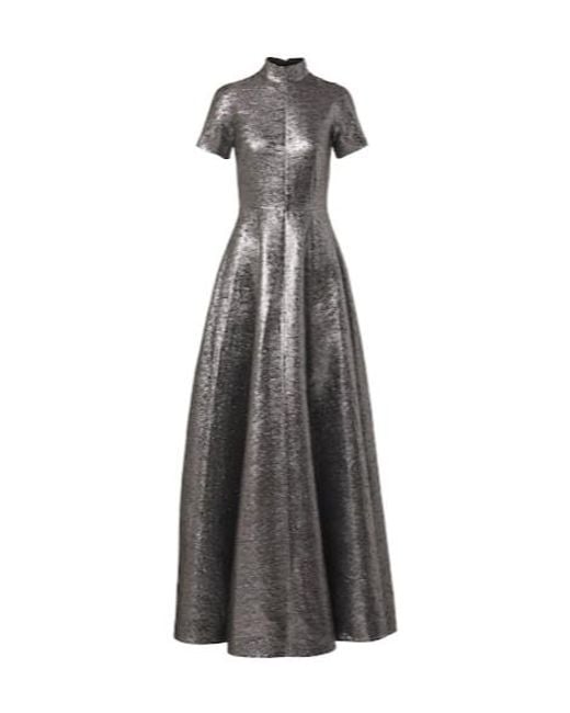 Emilia Wickstead Gray Malinda Jacquard Gown