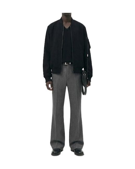 Ann Demeulemeester Gray Leek Relaxed Wool Blend Bootcut Pants for men
